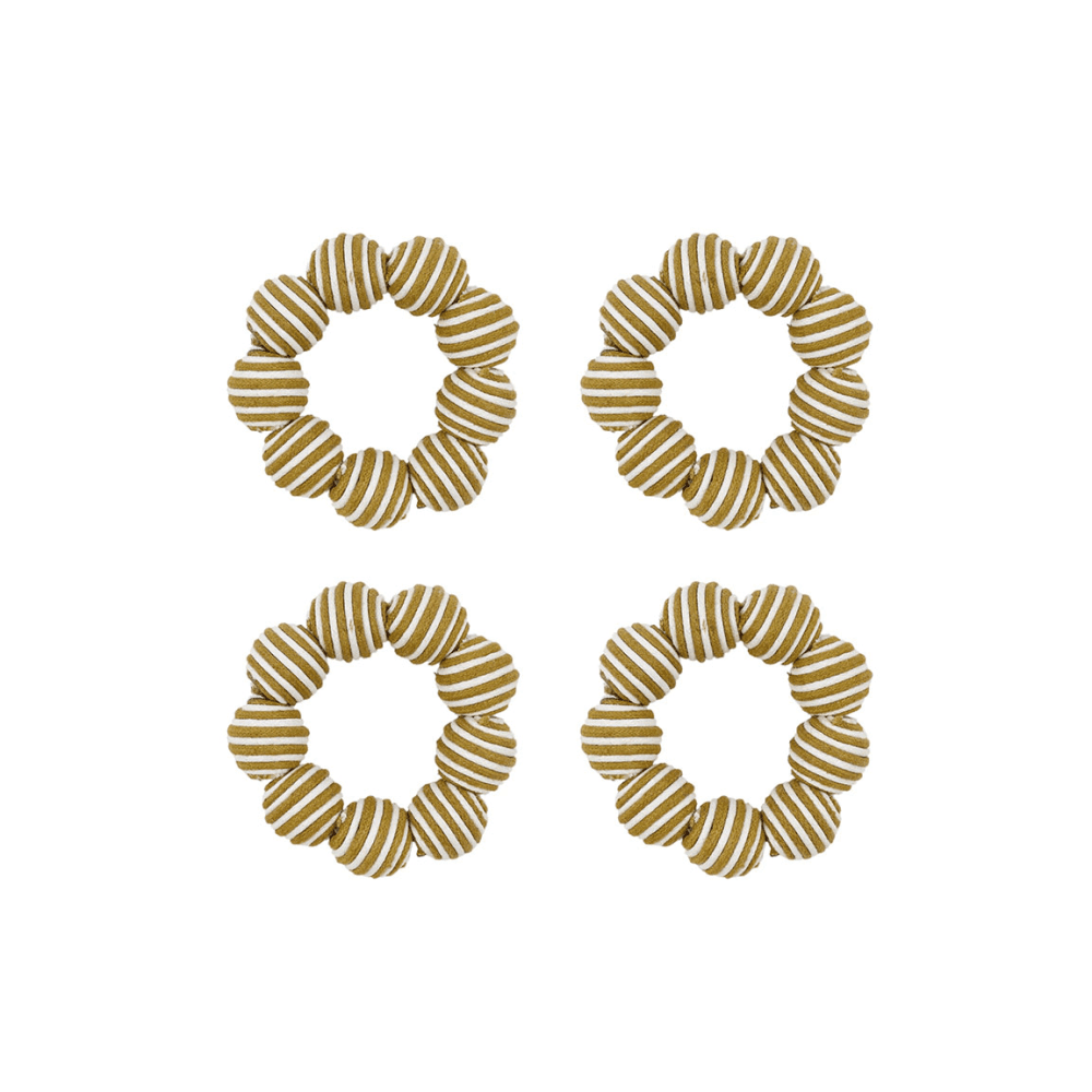 Striped Set of 4 Napkin Rings