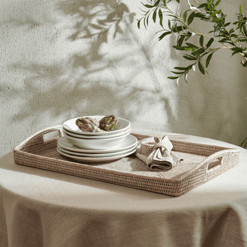 Image showing the Ashcroft Breakfast Tray, Rattan product.