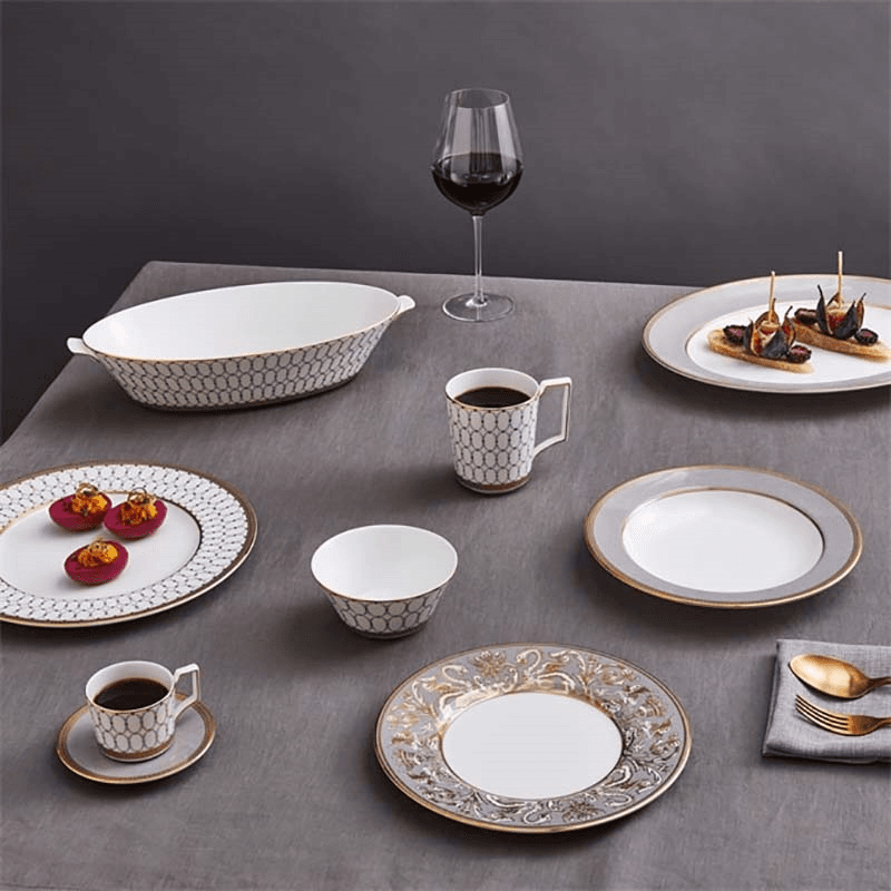 Renaissance Coffee Cup & Saucer, Grey