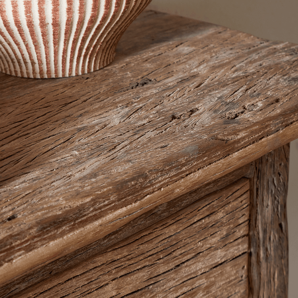 Ibo Reclaimed Wood 1 Drawer Console Table, Natural