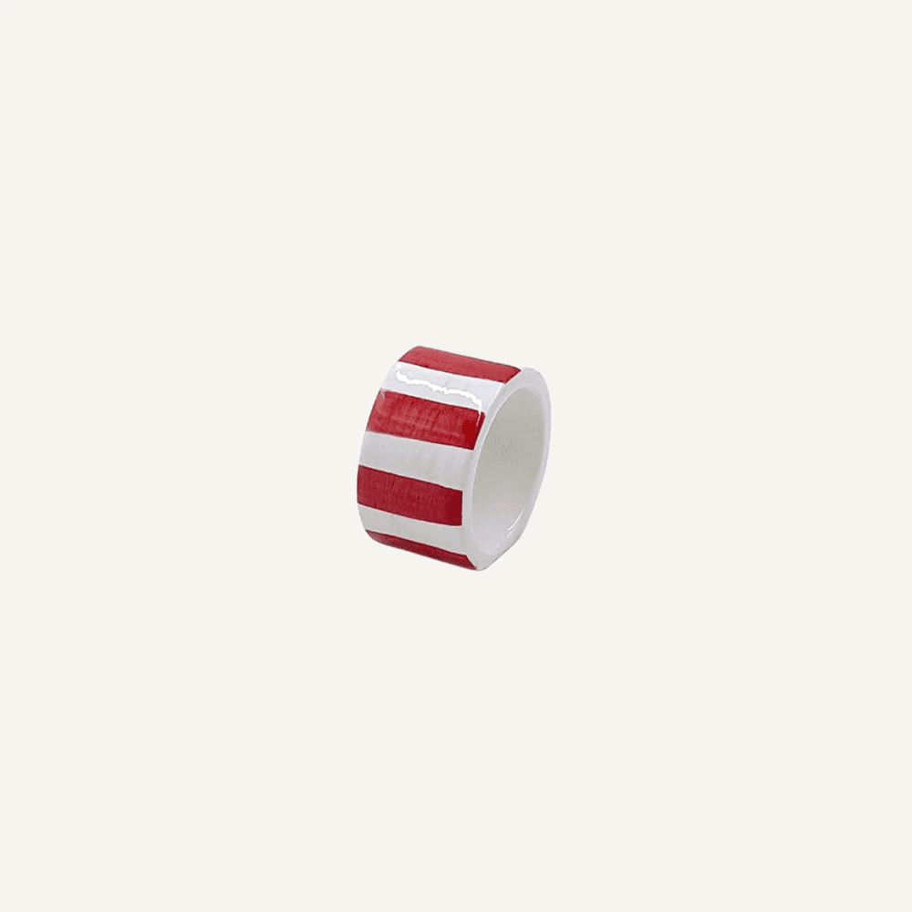 Stripes Napkin Rings, Red