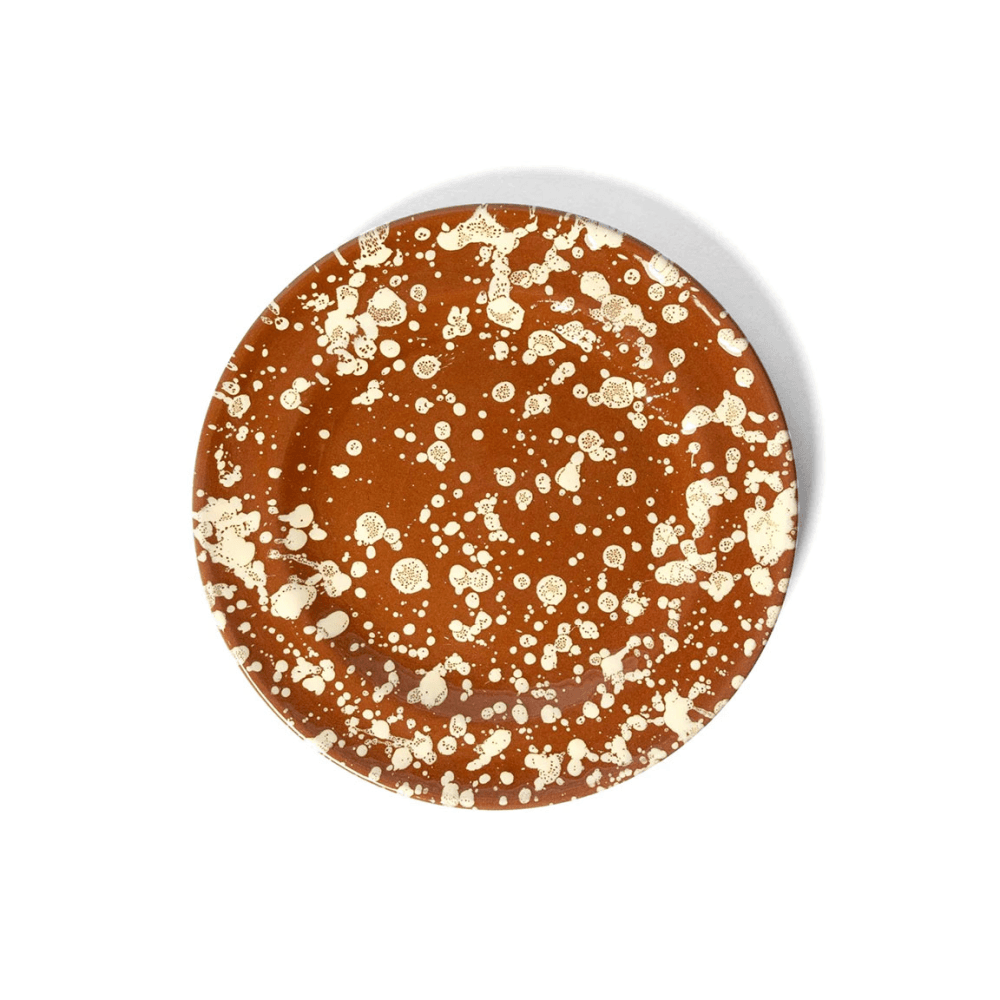 Splatter Set of 4 Side Plates, Terracotta & Cream