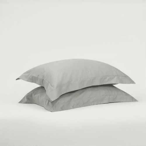 Image showing the The Edged 300 Thread Count Border Sateen Pair of Pillowcases, Sage Green product.