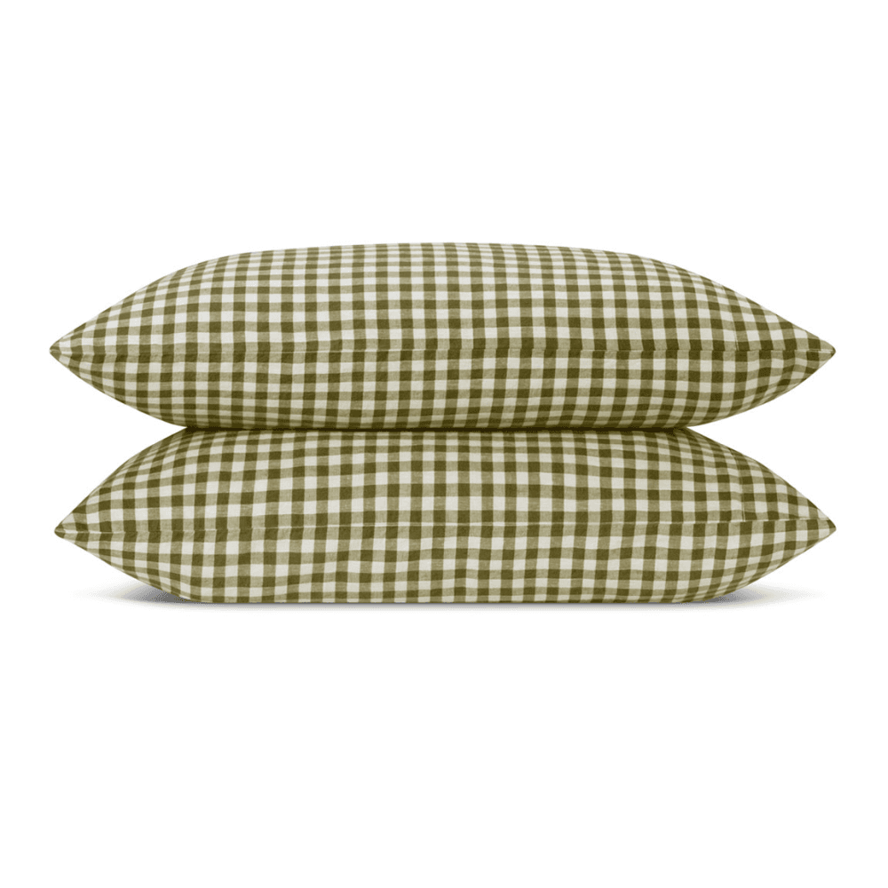Gingham Linen Blend Pair of Pillowcases