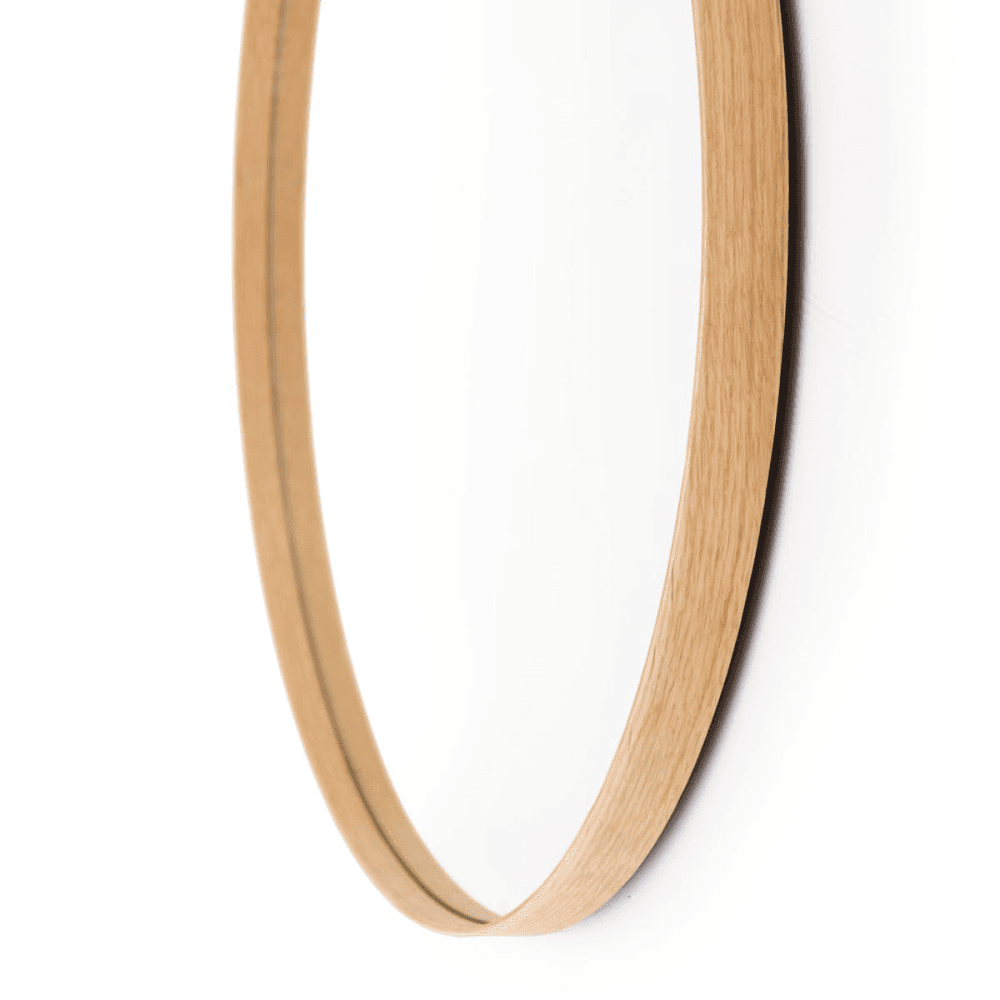 Glance -660 Round Wall Mirror, Natural Oak