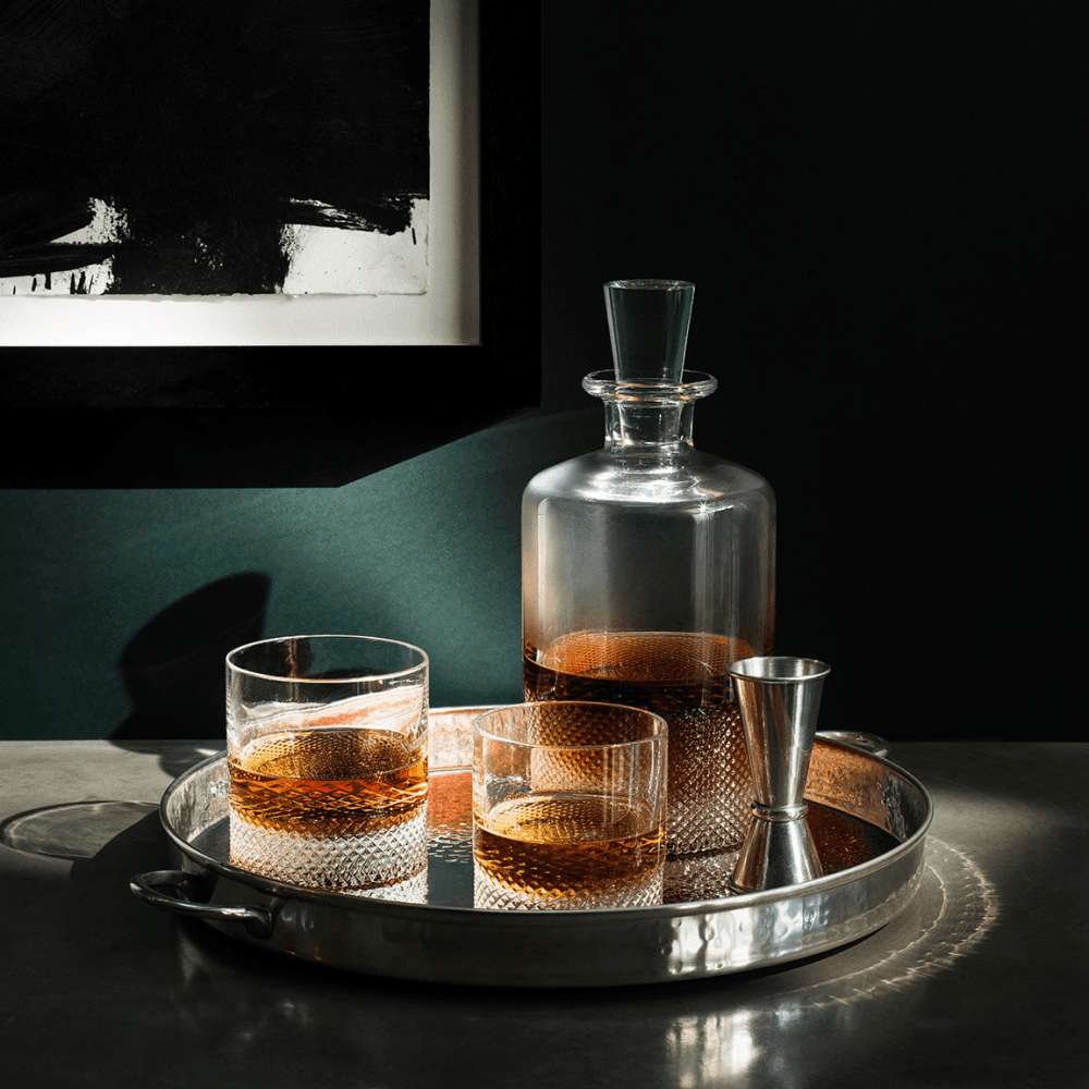 Diamond Cut Crystal Double Old Fashioned Tumbler