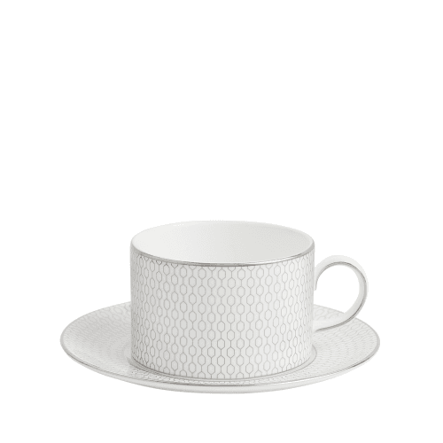Image showing the Gio Platinum Teacup & Saucer, Platinum product.