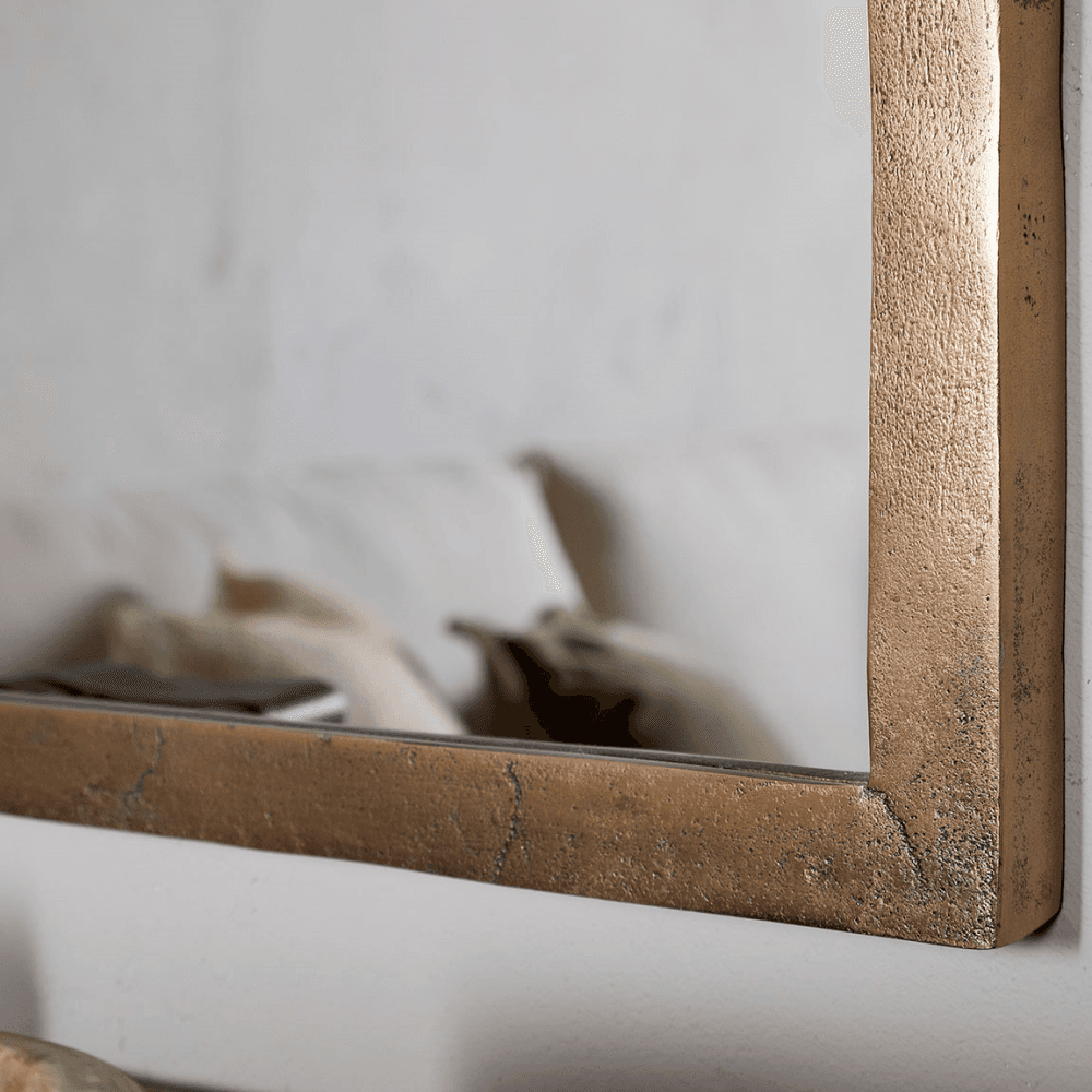 Murwara Wall Mirror, Antique Brass
