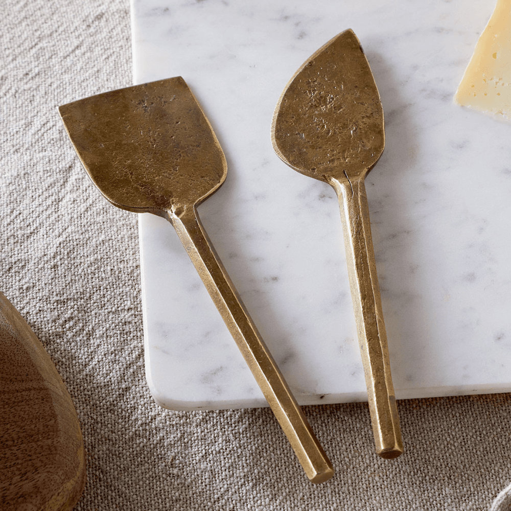 Kasa Kasa Chesse Knives, Antique Brass