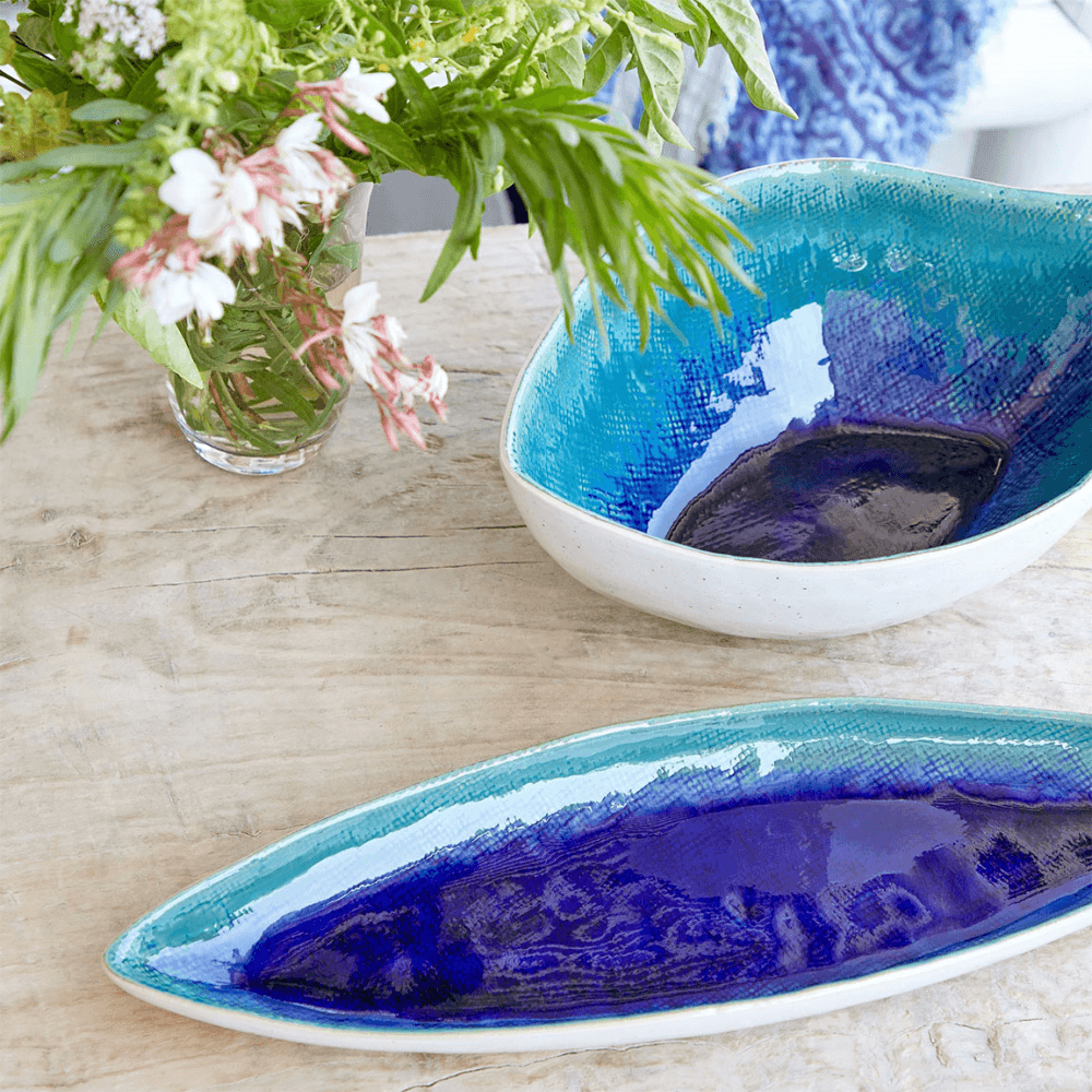Dori - Mackerel Large dish, Atlantic Blue