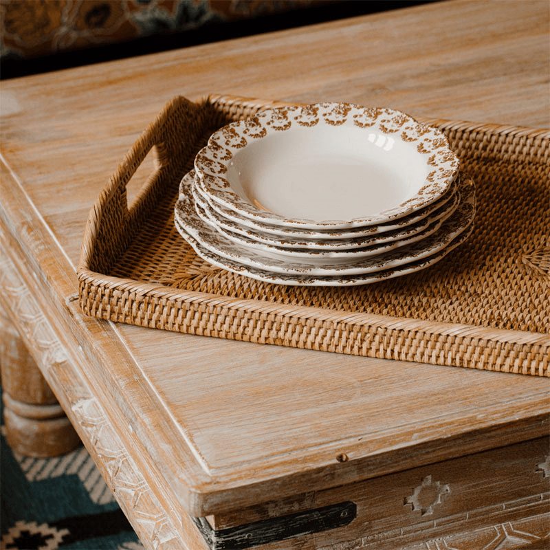 Rattan Serving Trays, Natural