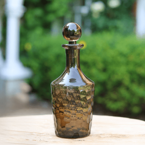 Image showing the Smoked Honeycomb Decanter, Smoked Brown product.