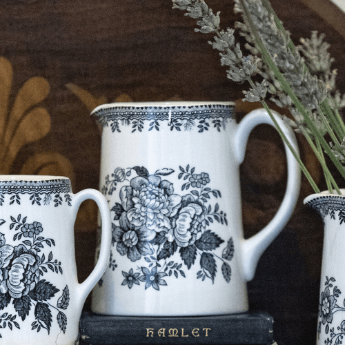 Image showing the Asiatic Pheasants Tankard Jug, Black & White product.