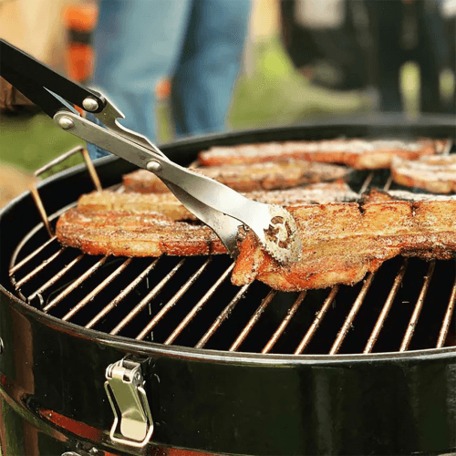 Image showing the Premium BBQ tongs, Silver/Black product.