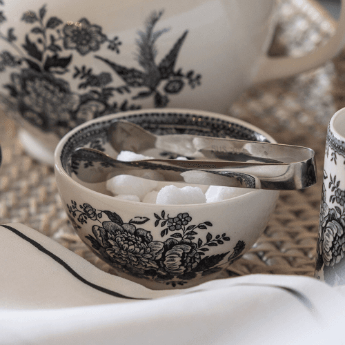 Image showing the Asiatic Pheasants Sugar Bowl, Black & White product.