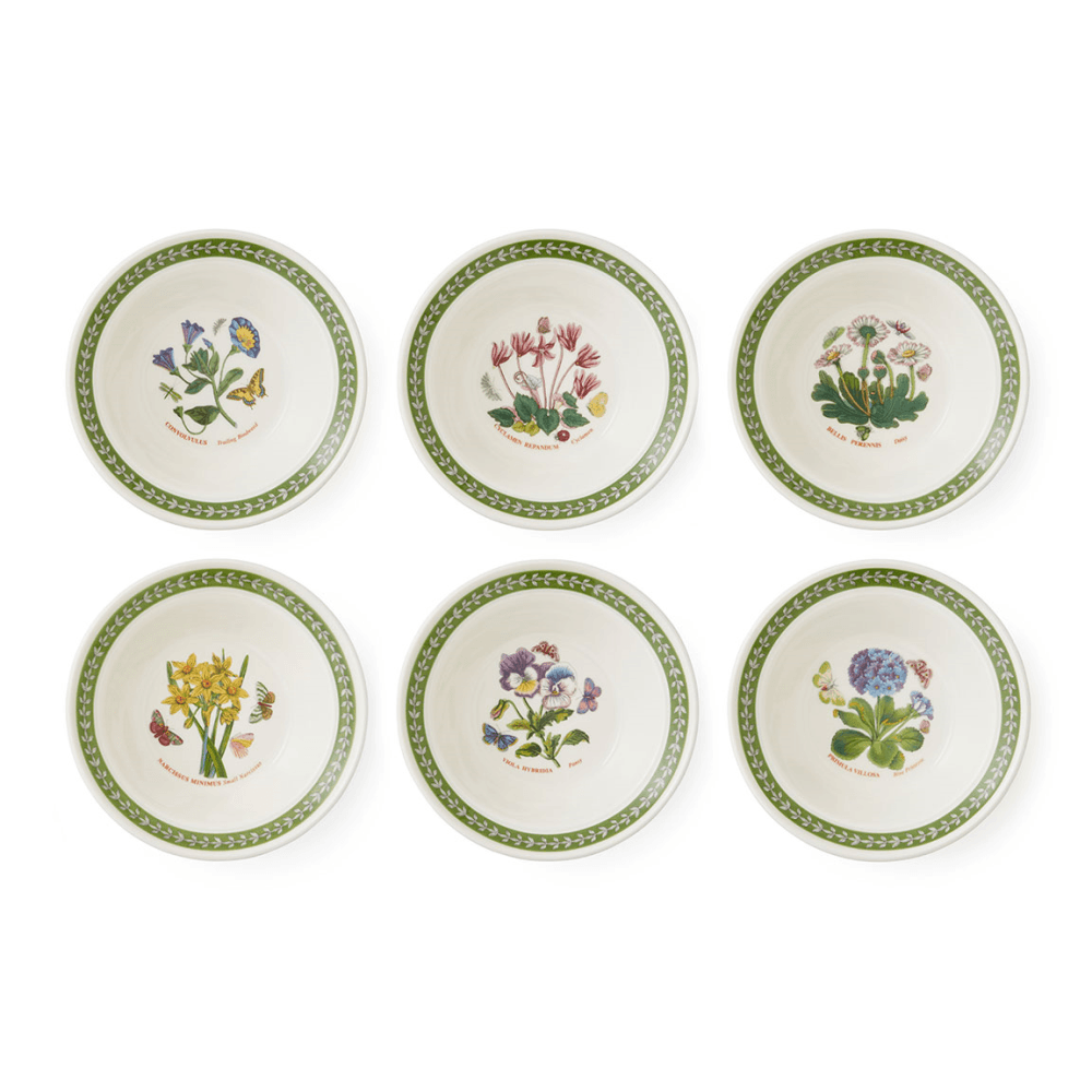 Botanic Garden Etchings Set of 6 Oatmeal Bowls, Multi