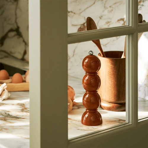 Image showing the Lacquered Bobbin Salt or Pepper Mill, 24cm, Nutmeg product.