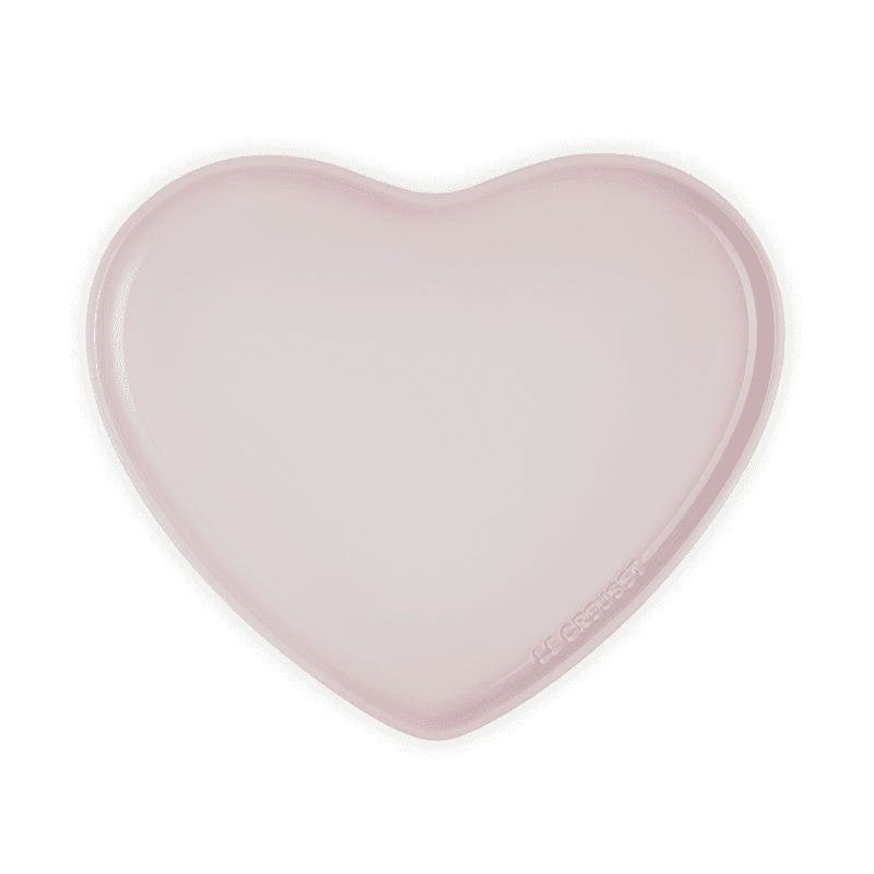 Stoneware Heart Serving Platter, Shell Pink