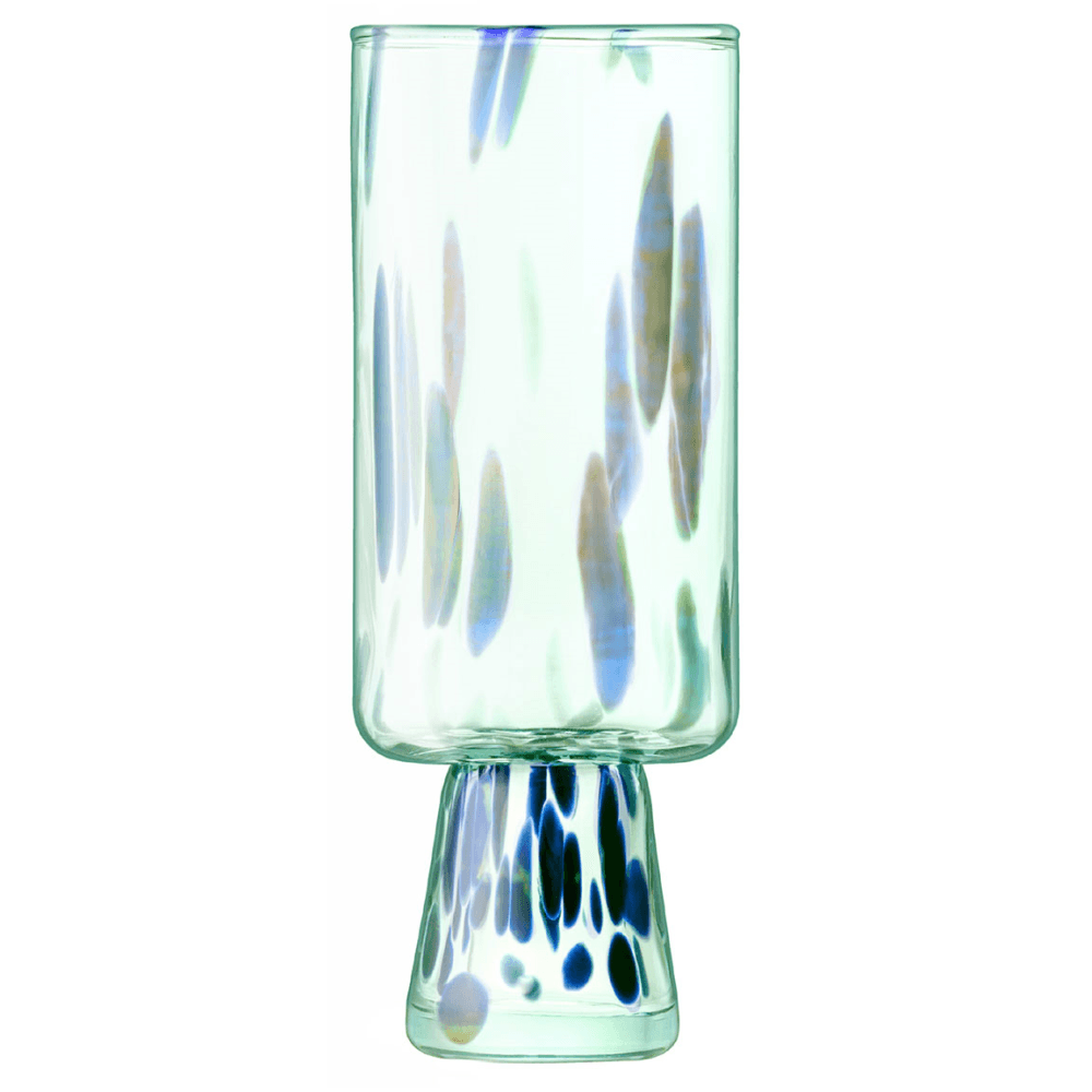 Sea Glass Set of Flute Glasses, Ocean Blue