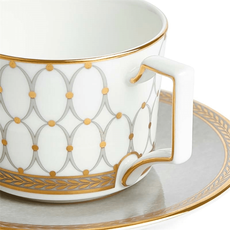 Renaissance Coffee Cup & Saucer, Grey