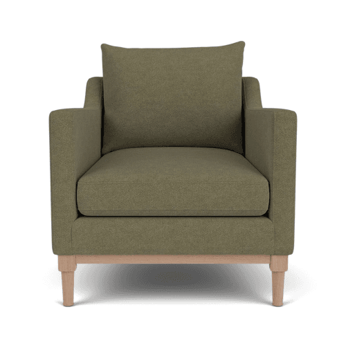 Image showing the Eliza Armchair, Linen Moss & Natural Oak product.