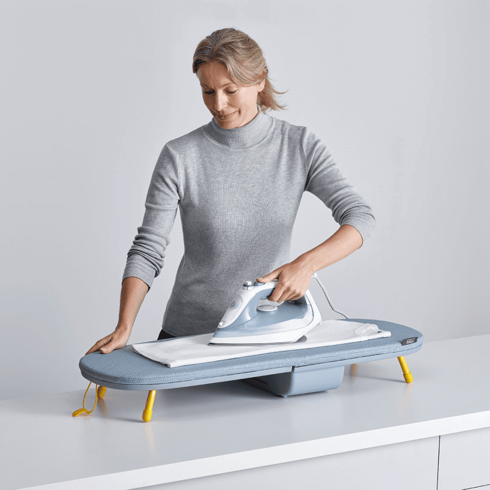 Pocket Folding Table Top Ironing Board, Grey/Yellow