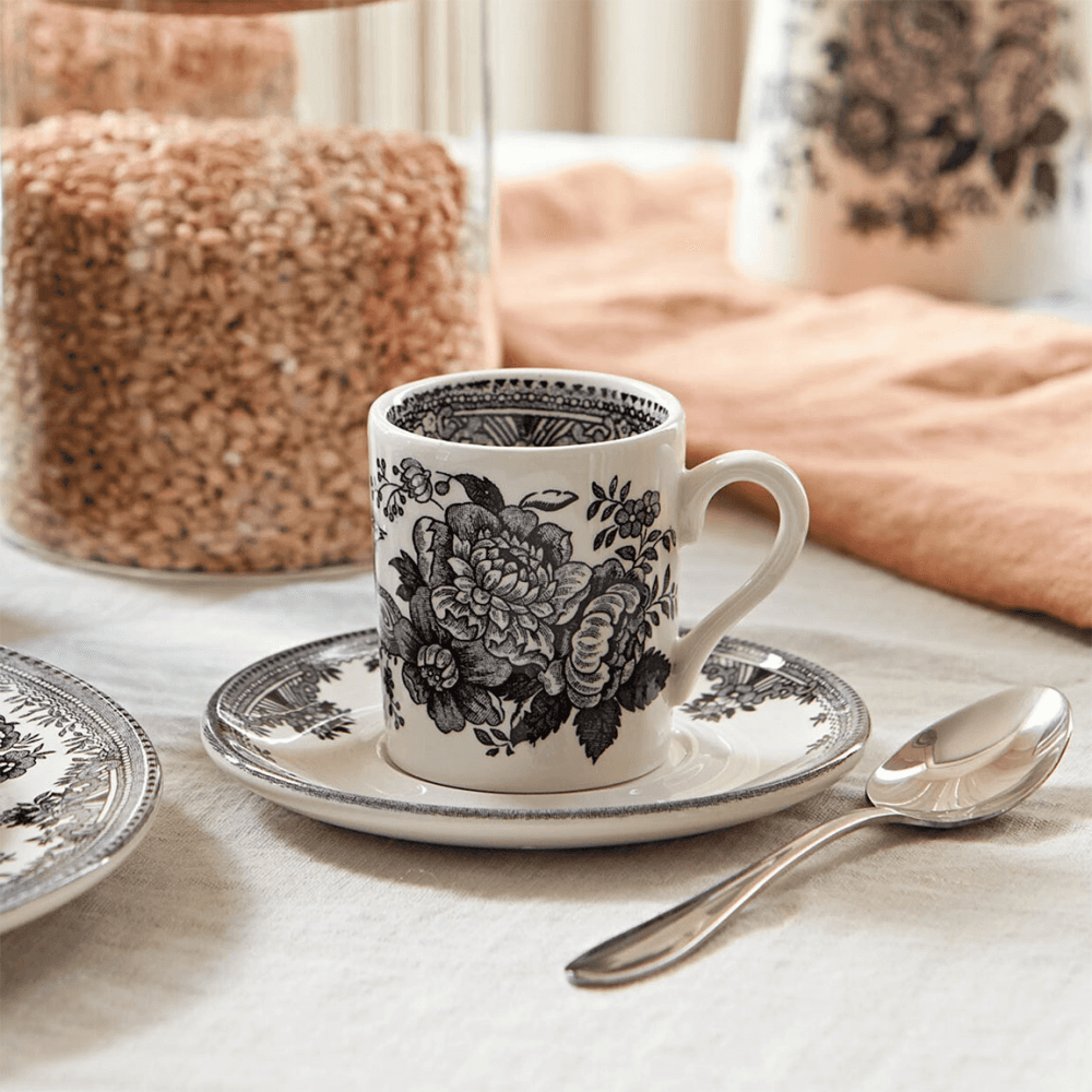 Asiatic Pheasants Espresso Cup, Black & White