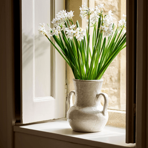 Image showing the Ravello Vase with Handles, H25cm, White product.