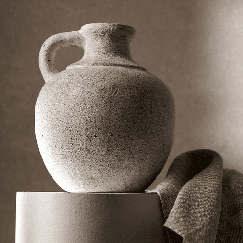 Image showing the Arley Terracotta Jug, White product.