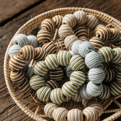 Image showing the Striped Set of 4 Napkin Rings product.