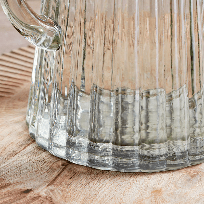 Minati Ribbed Glass Jug, Clear