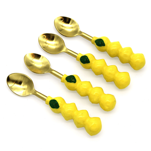Image showing the Lemon Set of 4 Coffee Spoons, Yellow product.