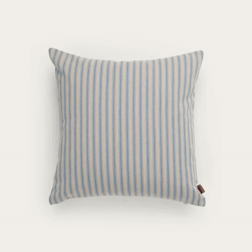 Image showing the Fine Stripe Outdoor Cushion, Blue product.