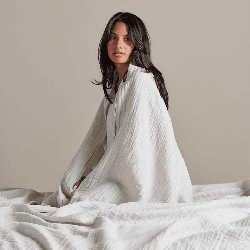 The Linen & Cotton Throw, Clay