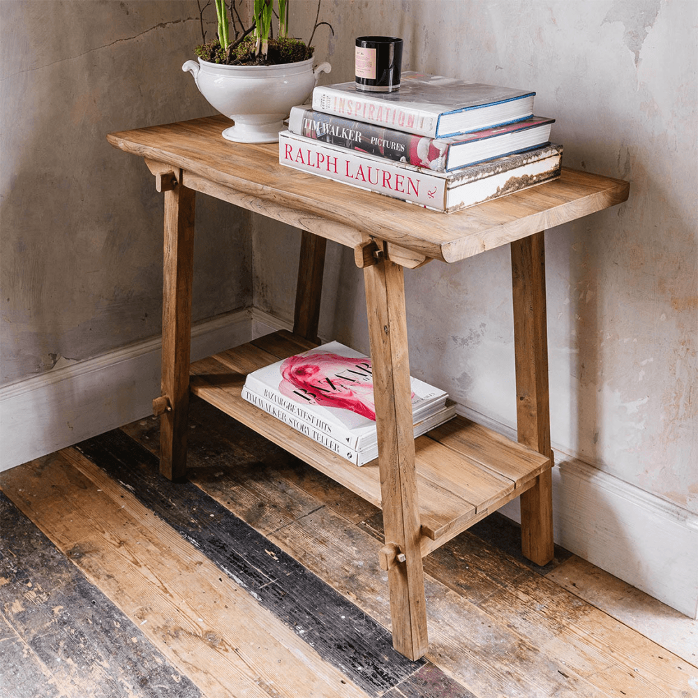 Whitfield Recycled Teak Console Table, Natural