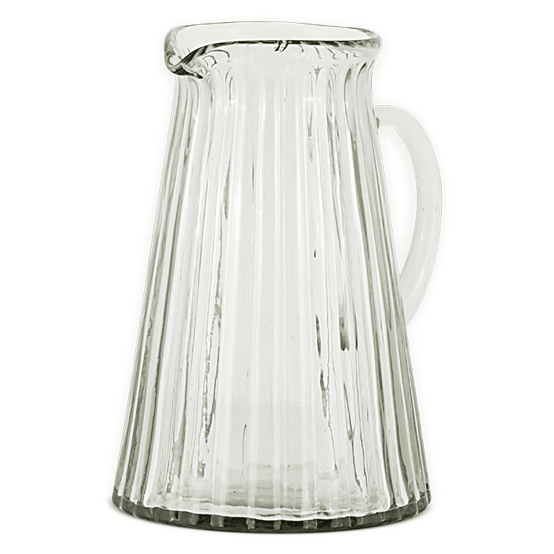 Minati Ribbed Glass Jug, Clear
