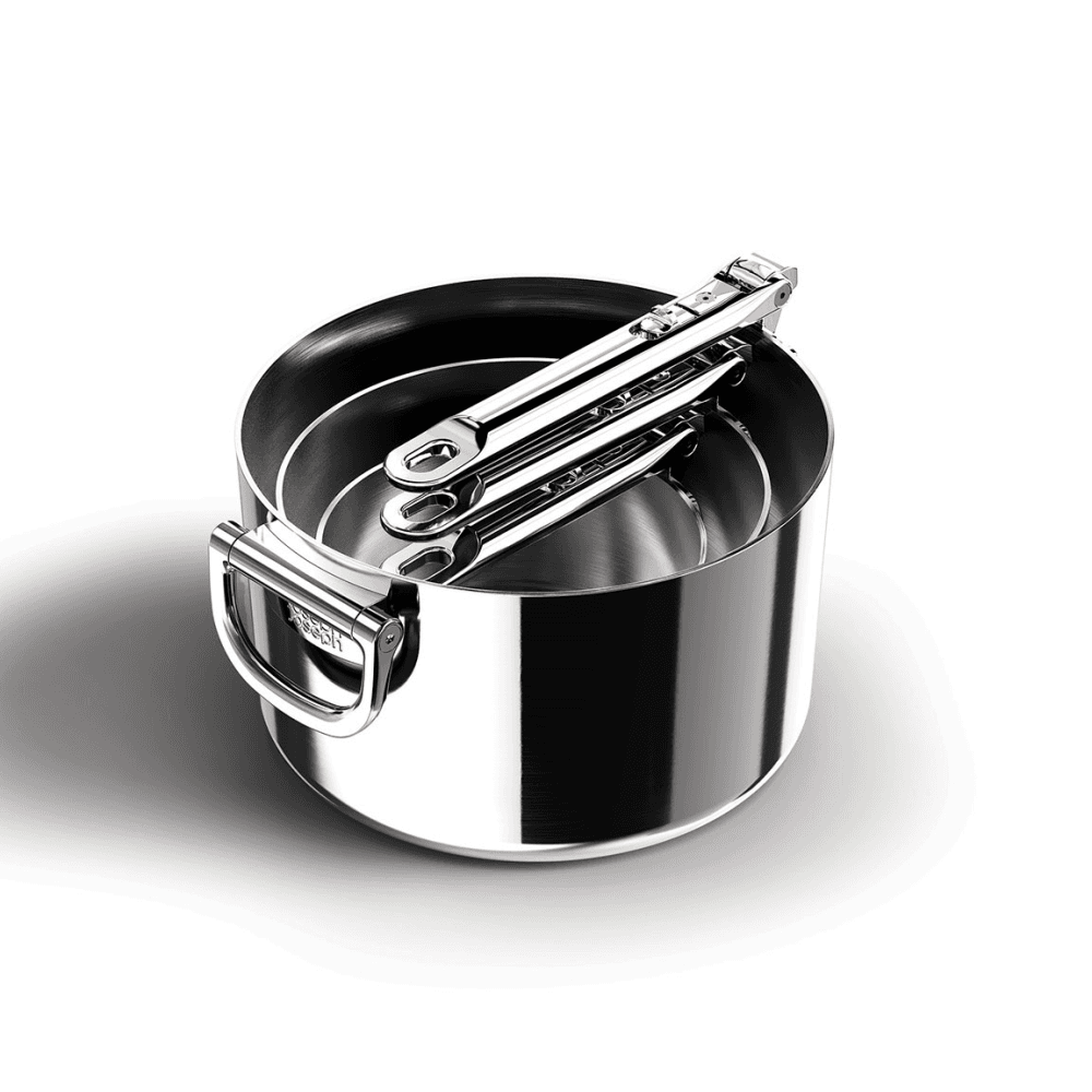 Space 3 Piece Saucepan Set, Stainless Steel