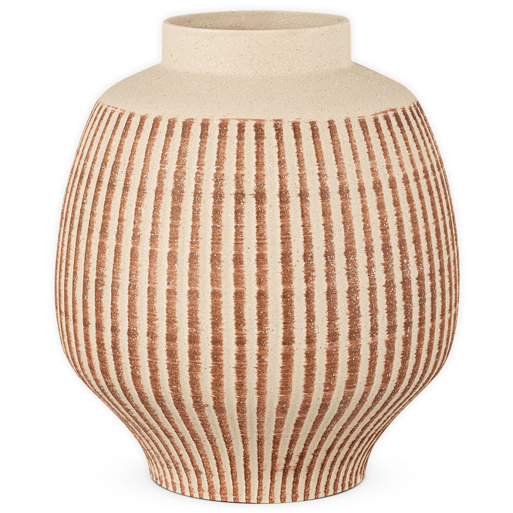 Perola Reactive Glaze Decorative Vase, Natural & Rust