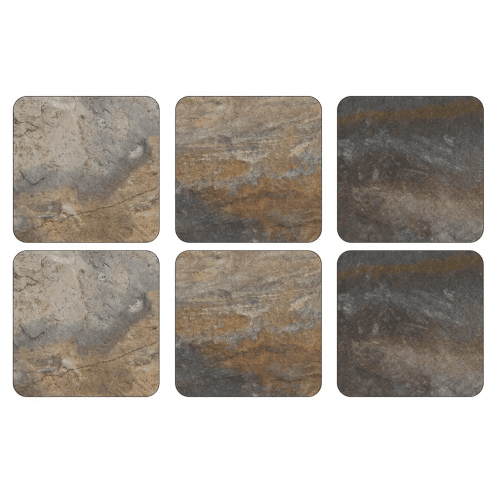 Image showing the Slate Set of 6 Coasters, Earth product.