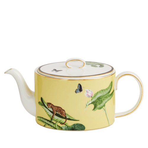 Image showing the Wonderlust Waterlily Teapot, Yellow/Floral product.
