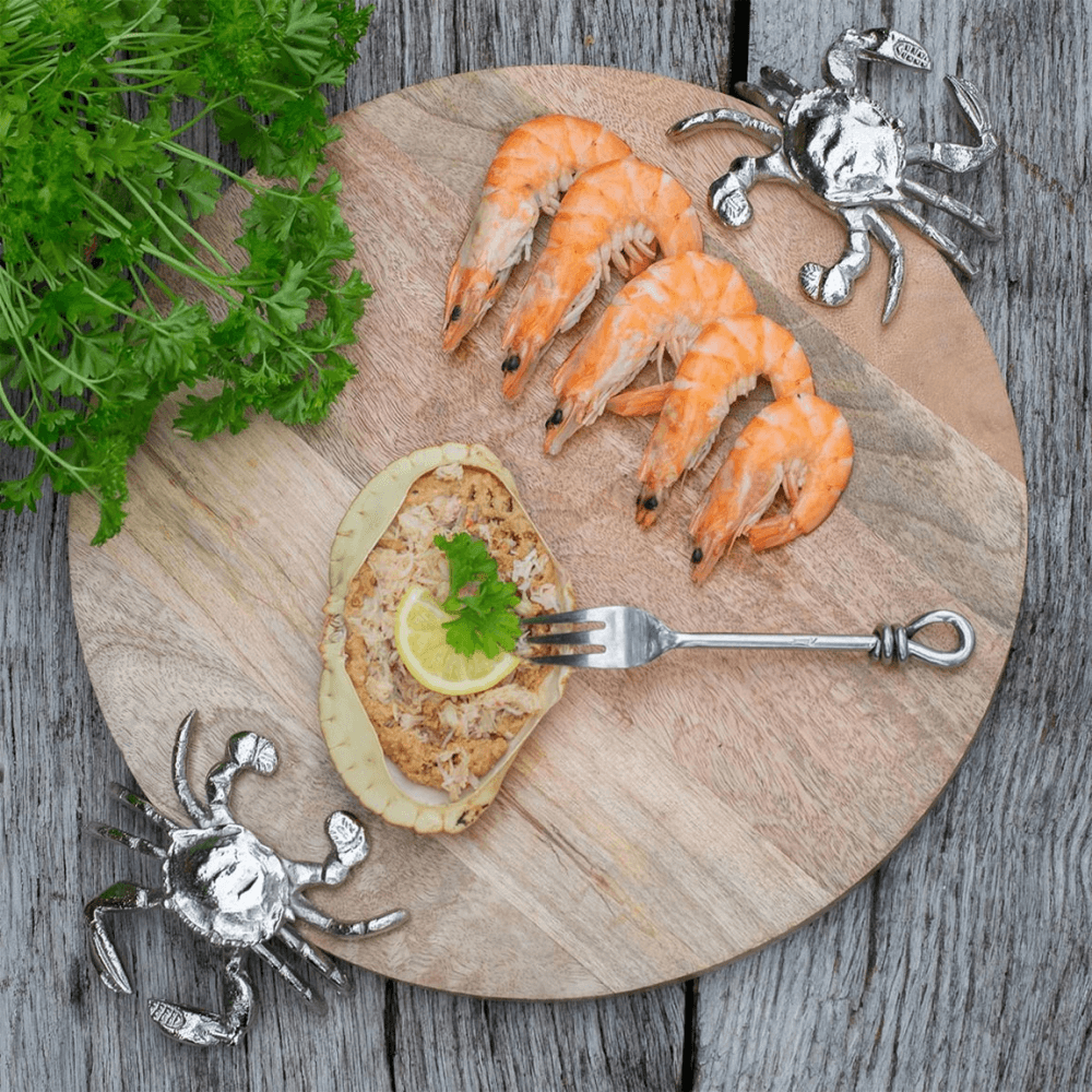 Seashore Serving Board with Crab Design