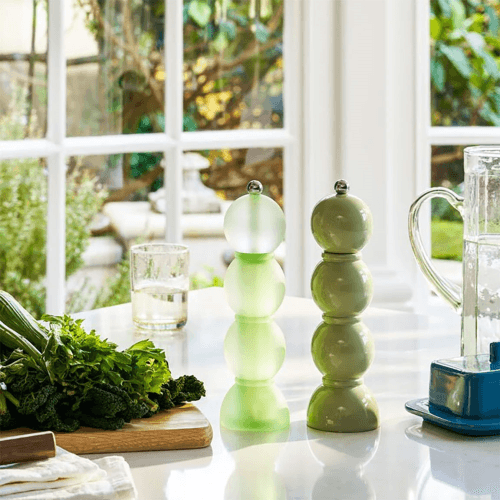 Image showing the Lacquered Bobbin Salt or Pepper Mill, 24cm, Sage product.