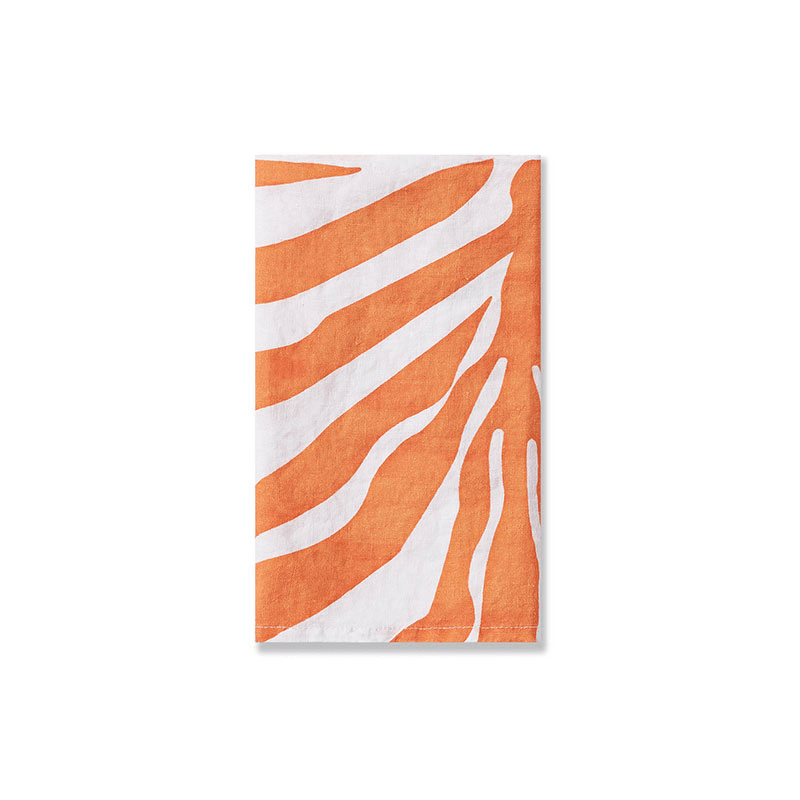 Zebra Linen Napkin, Tangerine Orange