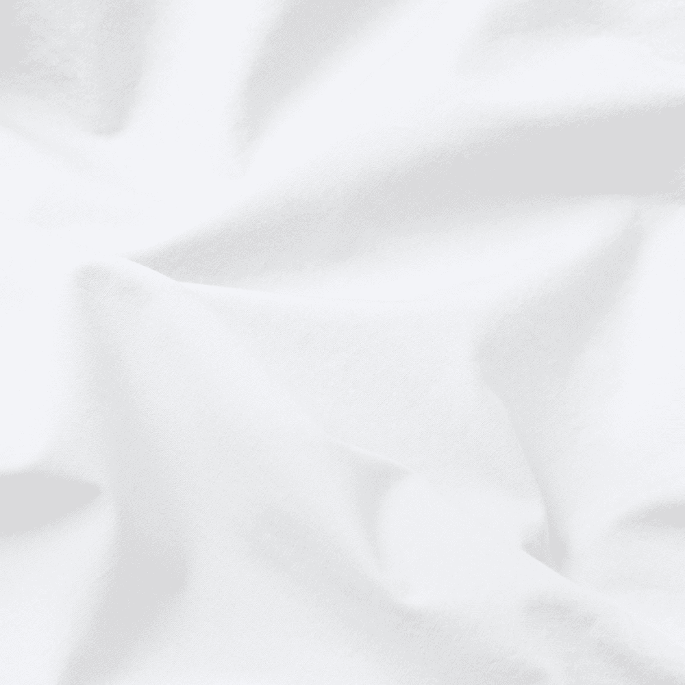 Washed Cotton Percale Fitted Sheet, White