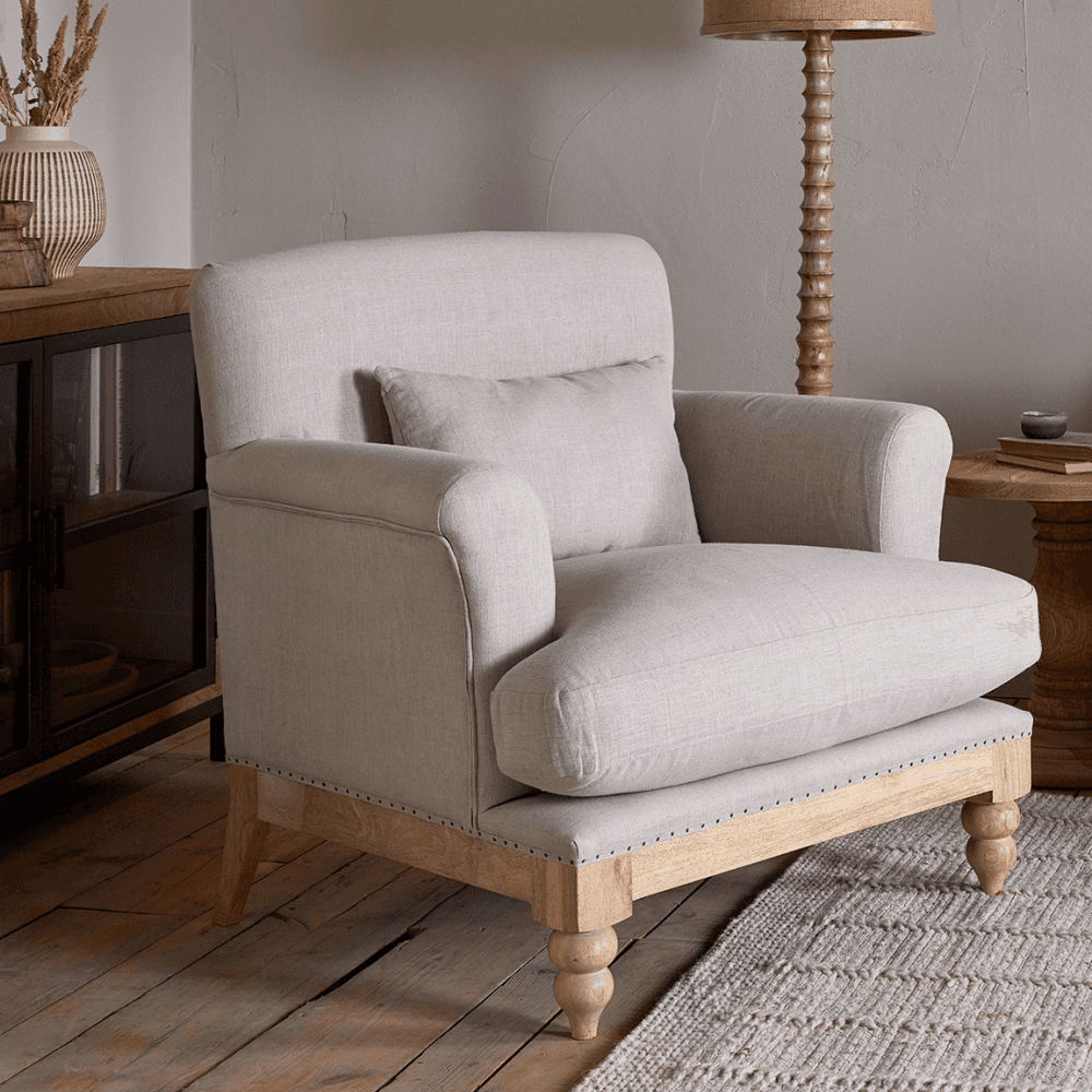 Kashi Kashi Linen Armchai, Natural
