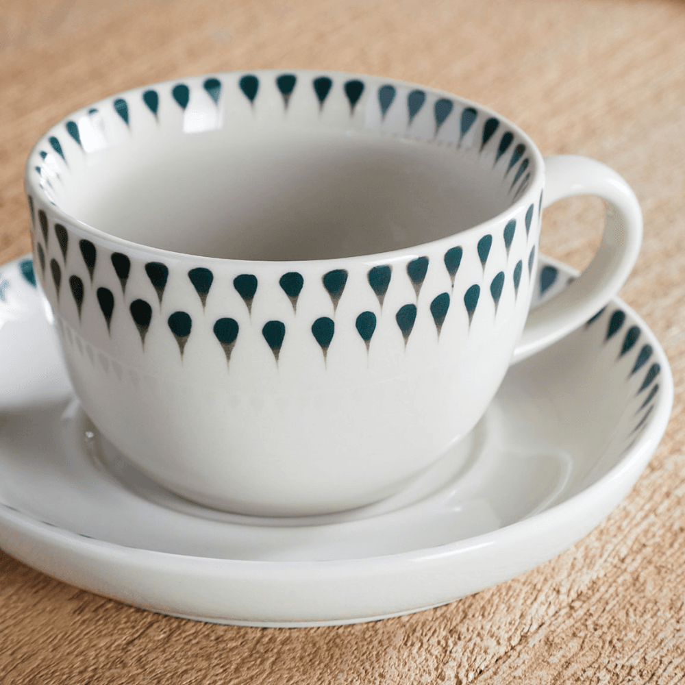 Juniper Drop Cup & Saucer, Green
