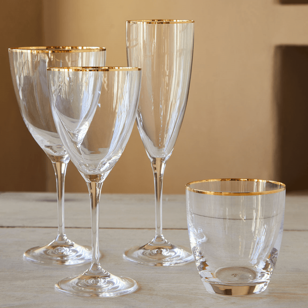 Sensa Set of 6 Tumblers, Gold Rim