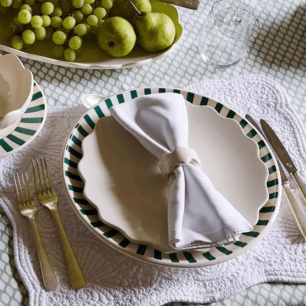 Scalloped Dinner Plate, Cream