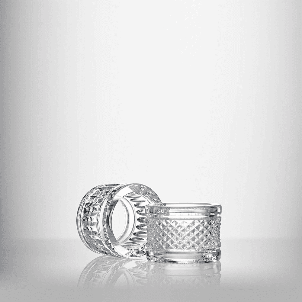 Mastercraft Irish Lace Set of 2 Napkin Rings, Clear