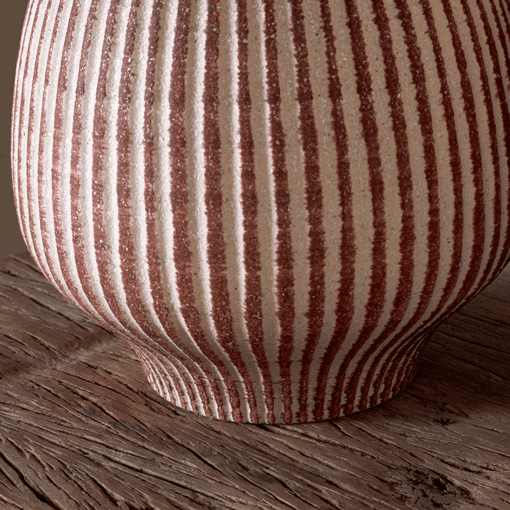 Perola Reactive Glaze Decorative Vase, Natural & Rust